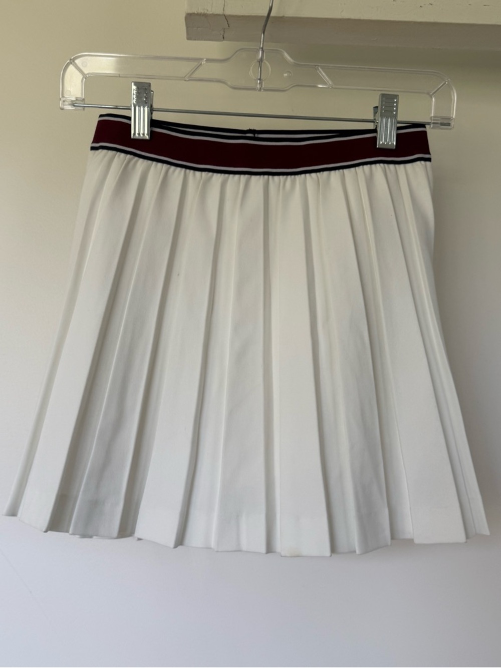 Tory Burch sport white tennis skirt with red and blue trim built in short